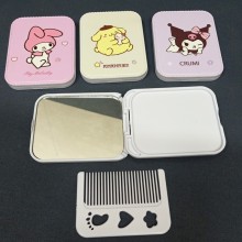 Sanrio Melody kitty Cinnamoroll Kuromi mirror with comb set(24pcs a set)