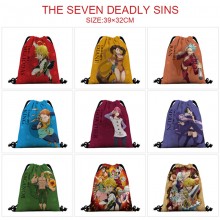 The Seven Deadly Sins anime nylon drawstring backpack bag