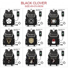 Black Clover anime USB charging laptop backpack school bag