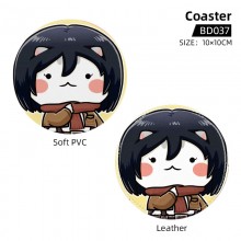 Attack on Titan anime soft pvc coaster coffee cup mats pad
