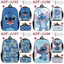 Stitch anime nylon backpack bag shoulder pencil case set