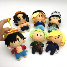 6inches One Piece anime plush dolls set(6pcs a set)