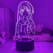 Kanojo Okarishimasu anime 3D 7 Color Lamp Touch Lampe Nightlight+USB