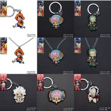 One piece Luffy Chopper Zoro anime key chain/necklace
