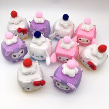 4.8inches Melody kitty Cinnamoroll Kuromi Pochacco plush dolls set(10pcs a set)