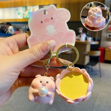 Cute rabbit pig lovers figure doll key chains