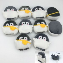 4inches the penguin anime plush wallets coin purse set(10pcs a set)
