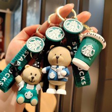Starbucks Milk Tea Bear anime figure doll key chains