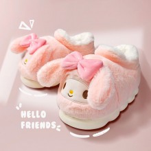Sanrio Melody kitty Cinnamoroll Kuromi anime winter plush shoes slippers