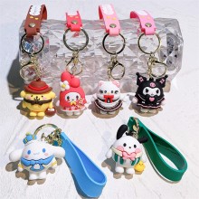 Sanrio Melody kitty Cinnamoroll Kuromi Pochacco figure doll key chains