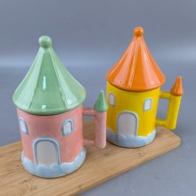 Castle design coffee cup mug