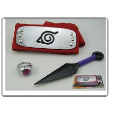 Naruto cosplay headband+weapon+ring