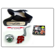 Naruto headband+rings+necklace