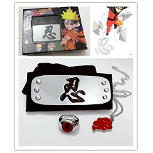 Naruto cos headband+ring+necklace