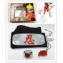 Naruto cos headband+ring+necklace