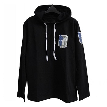 Attack on Titan black long sleeve hoodie