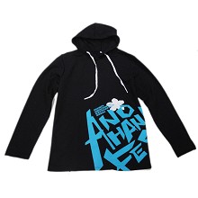 Anohana black long sleeve hoodie