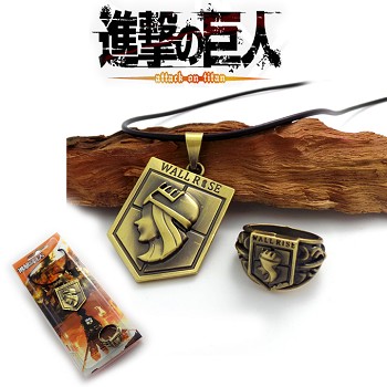 Attack on Titan ring+necklace