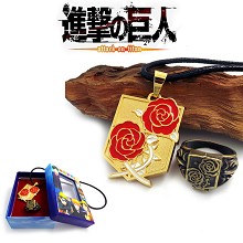 Attack on Titan ring+necklace