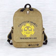 One Piece Law canvas backpack bag