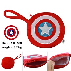 Captain America plush change purse or zero wallet