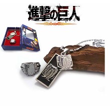 Attack on Titan necklace+ring set