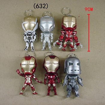 Iron Man figure key chains set(6pcs a set)