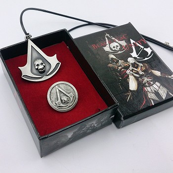 Assassin's Creed necklace+pin a set