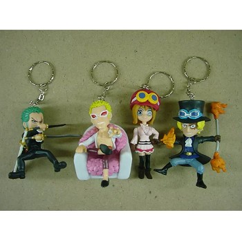 One Piece anime figure key chains set(4pcs a set)