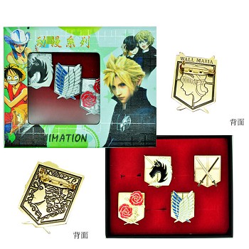 Attack on Titan anime brooch pins set(4pcs a set)