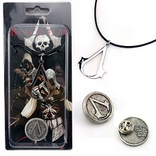 Assassin's Creed necklace+pin a set