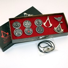 Assassin's Creed necklace+pin a set