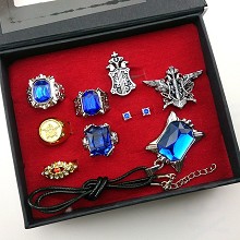 Kuroshitsuji anime necklace+pin+ring a set