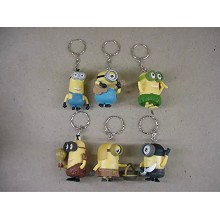 Despicable Me anime figure key chains set(6pcs a s...