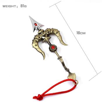 League of Legends cos mini weapon key chain