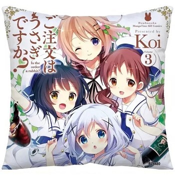 Rabbit House anime two-sided pillow