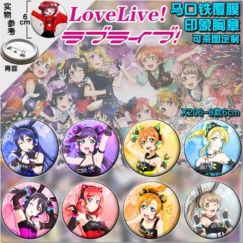 Love Live anime brooch pins(8pcs a set)6CM