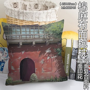 Spirited Away anime two-sided cotton fabric pillow