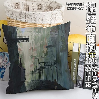 Castle in the Sky anime two-sided cotton fabric pillow