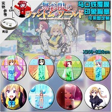 Musaigen no Phantom World anime brooch pins(8pcs a set)6CM