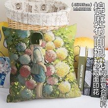 Spirited Away anime two-sided cotton fabric pillow