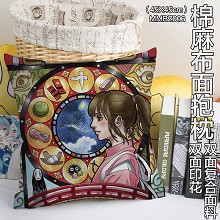 Spirited Away anime two-sided cotton fabric pillow