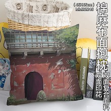 Spirited Away anime two-sided cotton fabric pillow