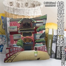 Spirited Away anime two-sided cotton fabric pillow