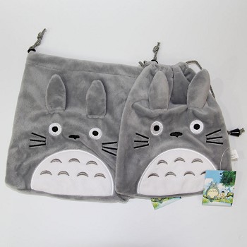 TOTORO anime plush drawstring bag