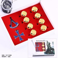 Assassin's Creed anime necklace+keychain+rings set(10pcs a set)