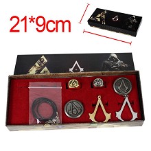 Assassin's Creed anime necklace+keychain+rings set...