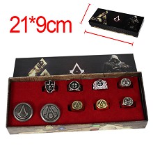 Assassin's Creed anime necklace+keychain+rings set...