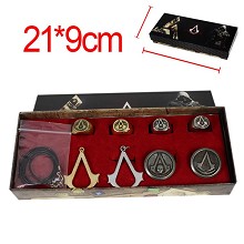 Assassin's Creed anime necklace+keychain+rings set...