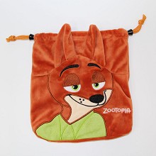 Zootopia anime plush drawstring bag